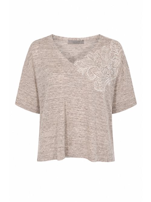 Maglia in lino e pizzo D. Exterior | 623188ARGI